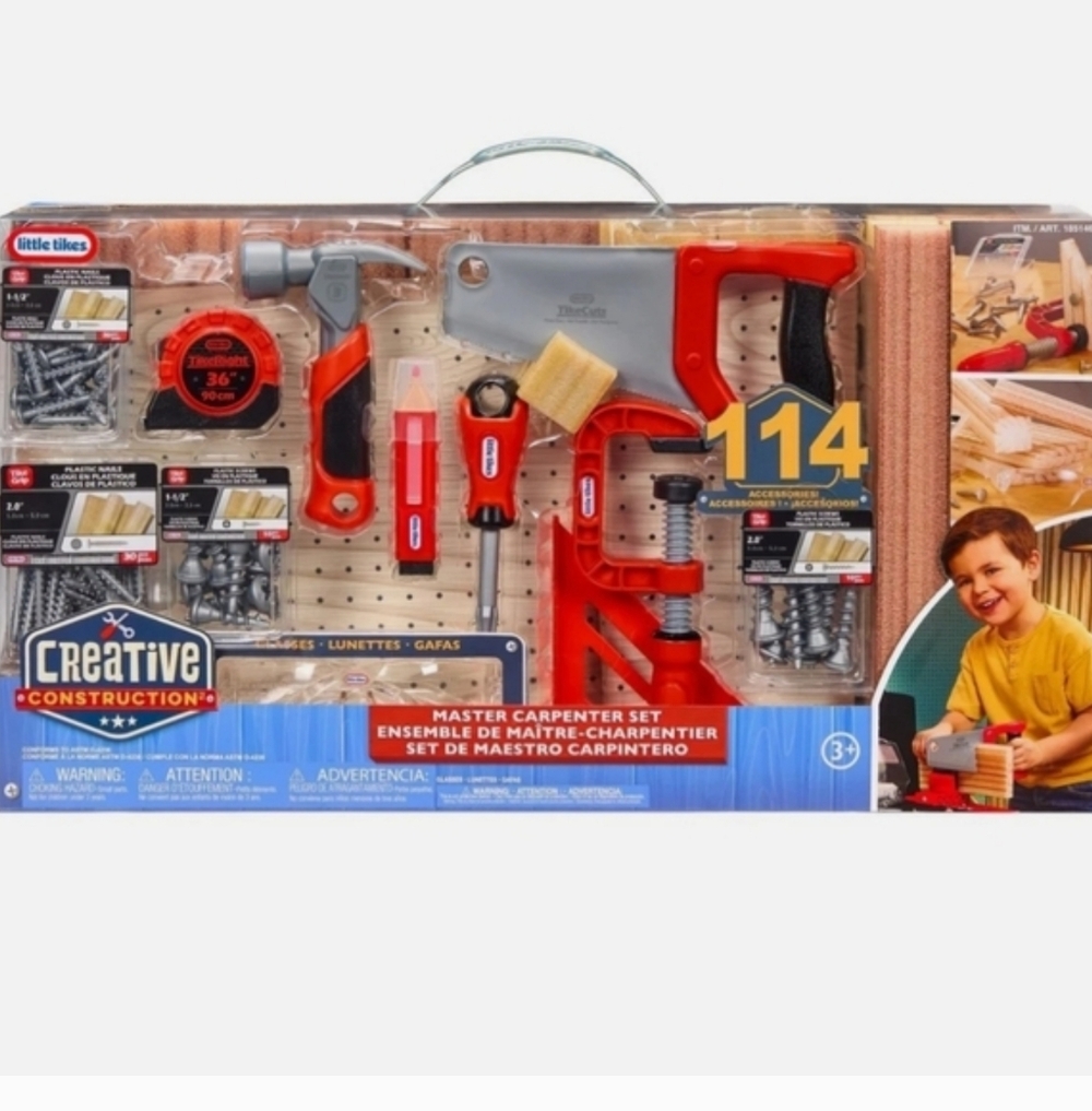 New Little Tikes Creative Construction Master Carpenter 114pc Set Bundle 1851465